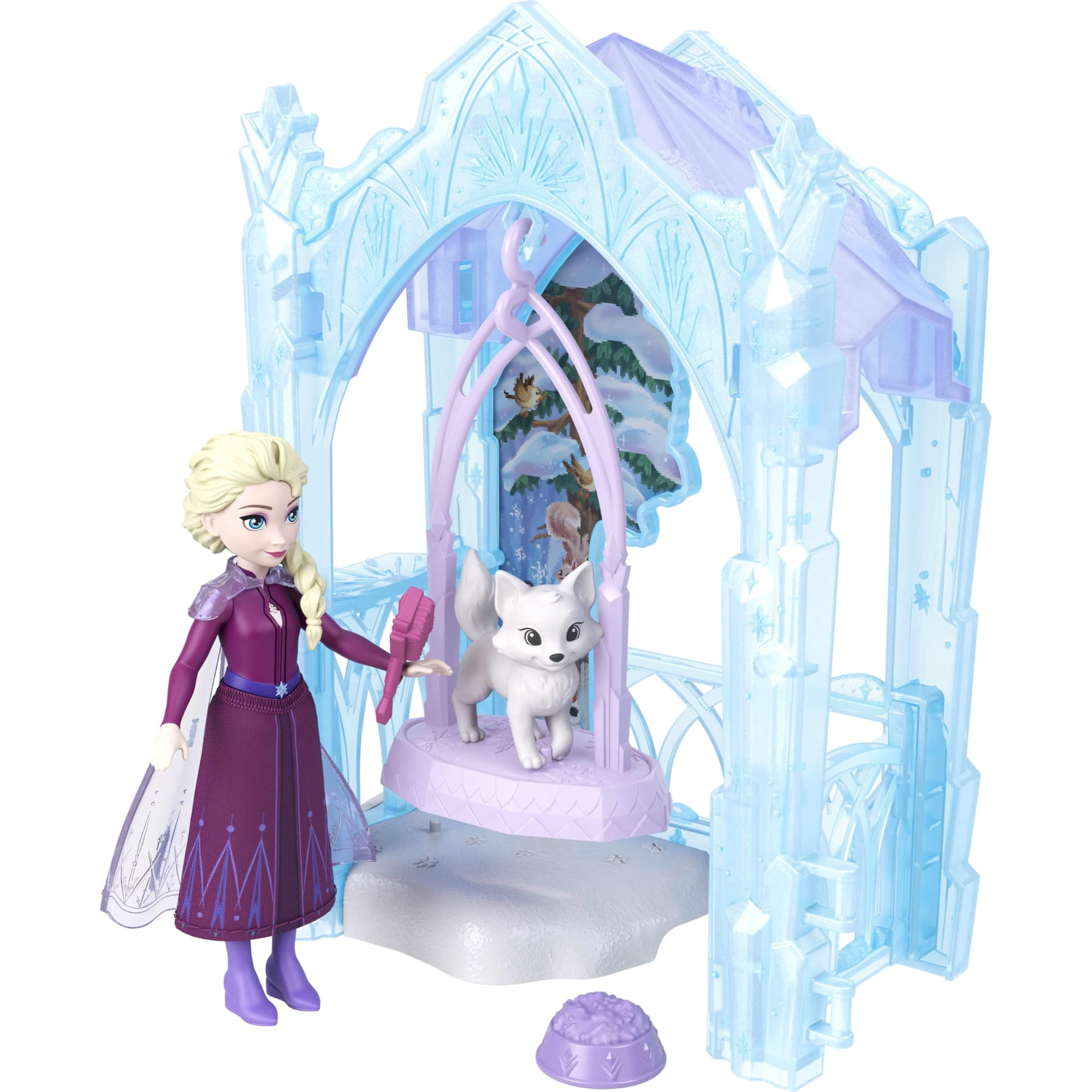 Set De Juego Muñeca Elsa De Frozen De Mattel Con Figuras De Zorro Y Pájaro
