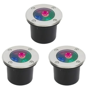 Hb Led - Pack 3 Foco Led Piso 3W 220V Rgb