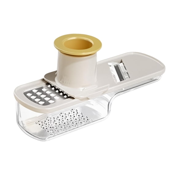 Rallador Y Rebanador De Ajo Y Jengibre 3 En 1, Herramienta De Cocina Fácil De Rebanar Y Rallar, Color Beige