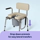 thumbnail image 2 of Cómoda Drop Arm Medline con asiento y respaldo acolchados, 2 of 6