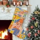 thumbnail image 1 of Blippi Tema: Calcetines de Navidad, fino lino blanco para colgar en escaleras y chimenea, decoración navideña para el hogar, regalo de Navidad. 54cm × 38cm, 1 of 5