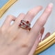 thumbnail image 4 of Anillo de Mujer de Lujo de Plata Esterlina 925 con Cruz y Rubí, Diamantes de Alto Carbono, Gema, Joyería Fina, Boda, Fiesta, 4 of 8