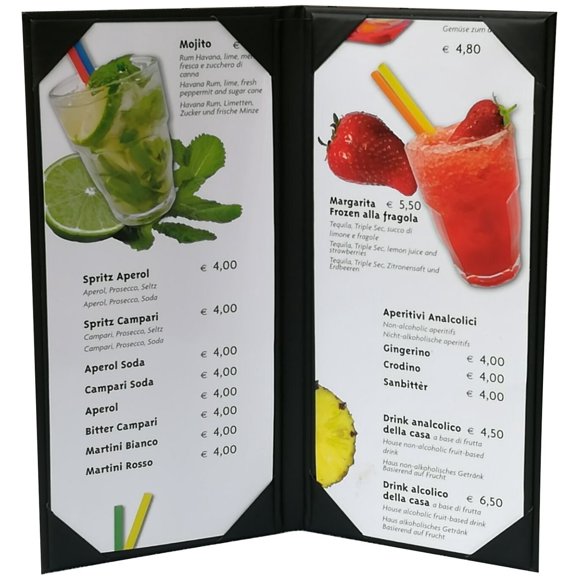 Fundas para menú GBW, 5 piezas, doble vista, 12 x 28 cm