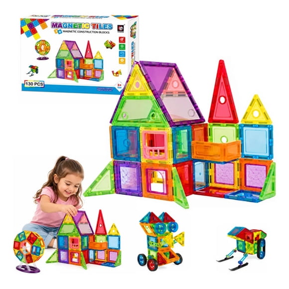 Juego De Bloques De Construcción Magnéticos 3d 130 Pcs Niños
