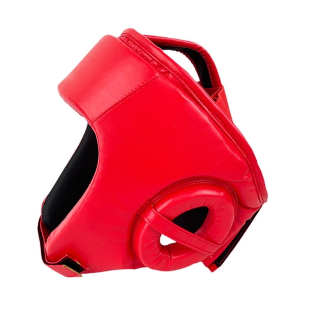 Protector de cabeza para boxeo, forro de EVA transpirable, protección facial completa, equipo de protección para Muay Thai, lucha, taekwondo y karate Rojo