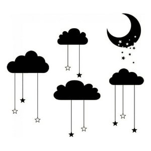 Rienda Libre Graphics - Decomural Stars Moon Cloud Nursery Ws-44156