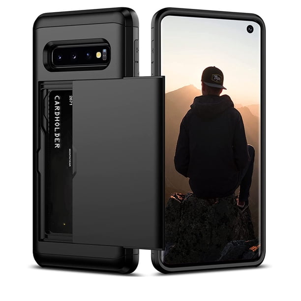 Heavy Duty Dual Layer Protection With Hidden Card Holder Case For Samsung S10/S10+/S9/S9+/S8/S8+