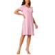 thumbnail image 4 of INSPIRE CHIC Camisón de Manga Corta con Volantes para Mujer, Camiseta de Dormir de Rayón Suave con Cuello Redondo para Primavera Verano, Talla L, Rosa Claro, 4 of 6