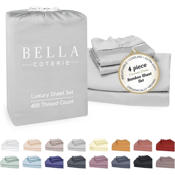 Juego de Sábanas Bella Coterie Luxury Queen 400TC Bambú Gris