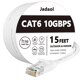 thumbnail image 1 of Cable Ethernet Jadaol Cat 6 de 15 pies y 10 Gbps, compatible con Cat8 Cat7, blanco, 1 of 7