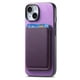 thumbnail image 3 of Funda de Cuero Magnética con Tarjetero para iPhone 14 Plus Cubierta Delgada Morado, 3 of 5