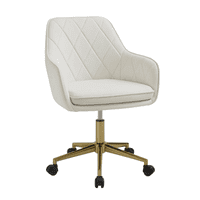 Habita2 Chile - Silla Giratoria Lux Para Escritorio Tapiz Terciopelo Diseño Rombo - Beige