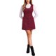 thumbnail image 2 of INSPIRE CHIC Vestido de Tirantes para Mujer Regreso a Clases Cuello Redondo Pichi Peto Pana Vestido Casual S Burdeos, 2 of 6