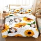 thumbnail image 1 of Hamster Garden Sunflowers Quilt Duvet Cover Set Bedroom Decor 3-Piece Bedding Set, 1 of 5