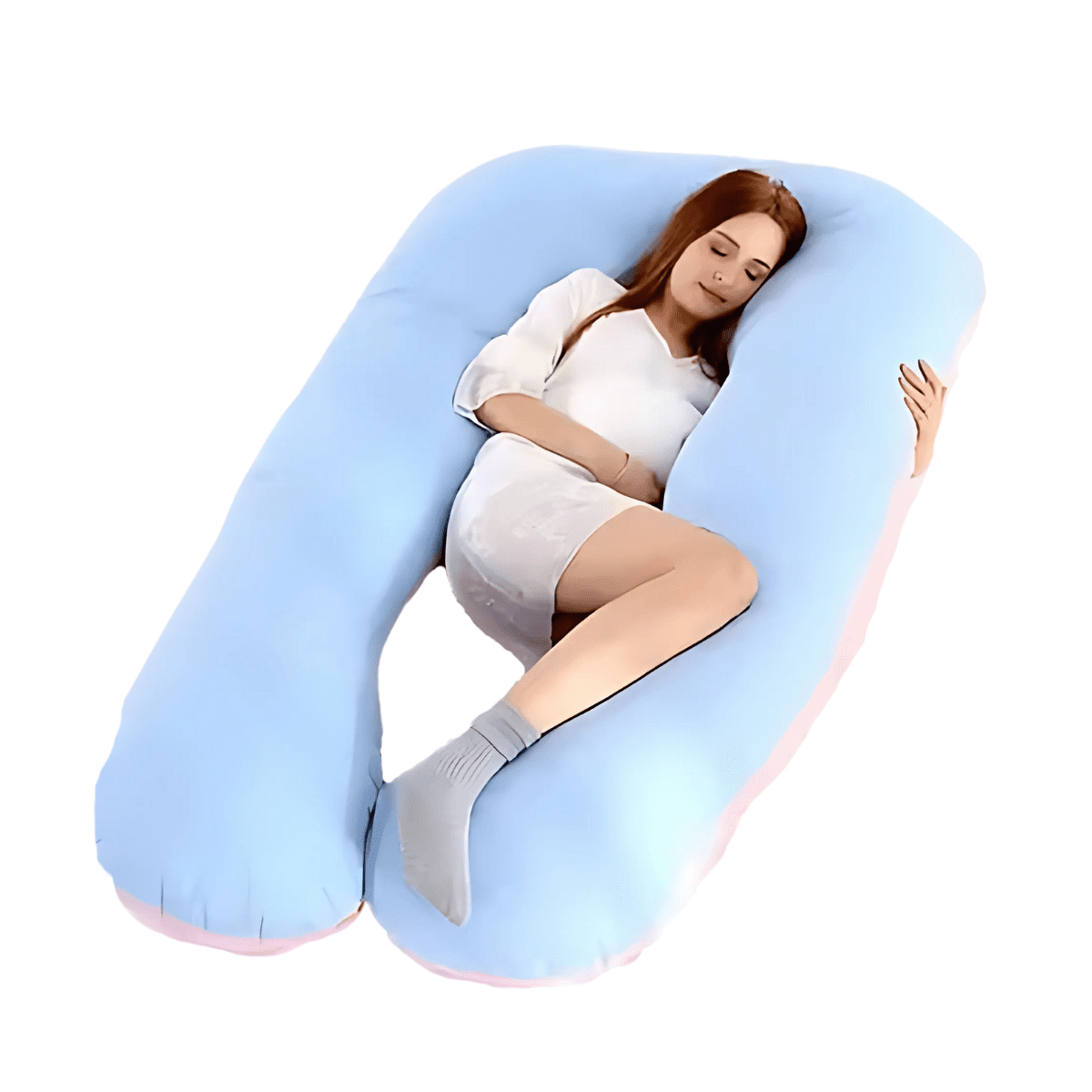 Novystor - Almohada Embarazo Tipo U Rosa Poliéster Suave Y Ergonómica