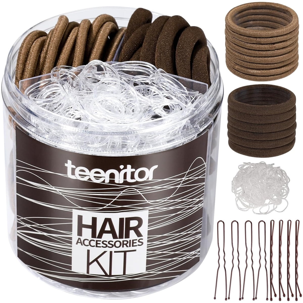 Kit Accesorios Para Cabello Teenitor 500 Bandas Y Pasadores