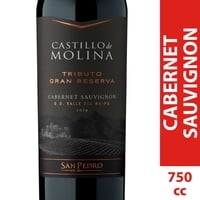 Vino Tinto Cabernet Sauvignon 14° Botella 750 Cc Castillo De Molina