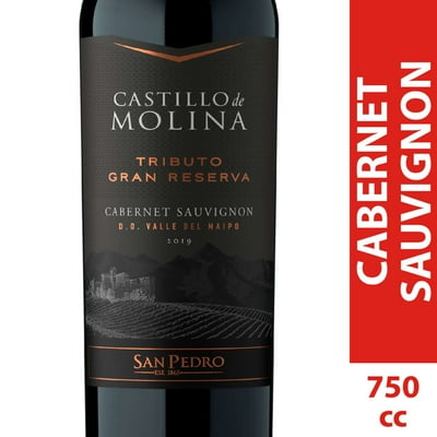 Vino Tinto Cabernet Sauvignon 14° Botella 750 Cc Castillo De Molina