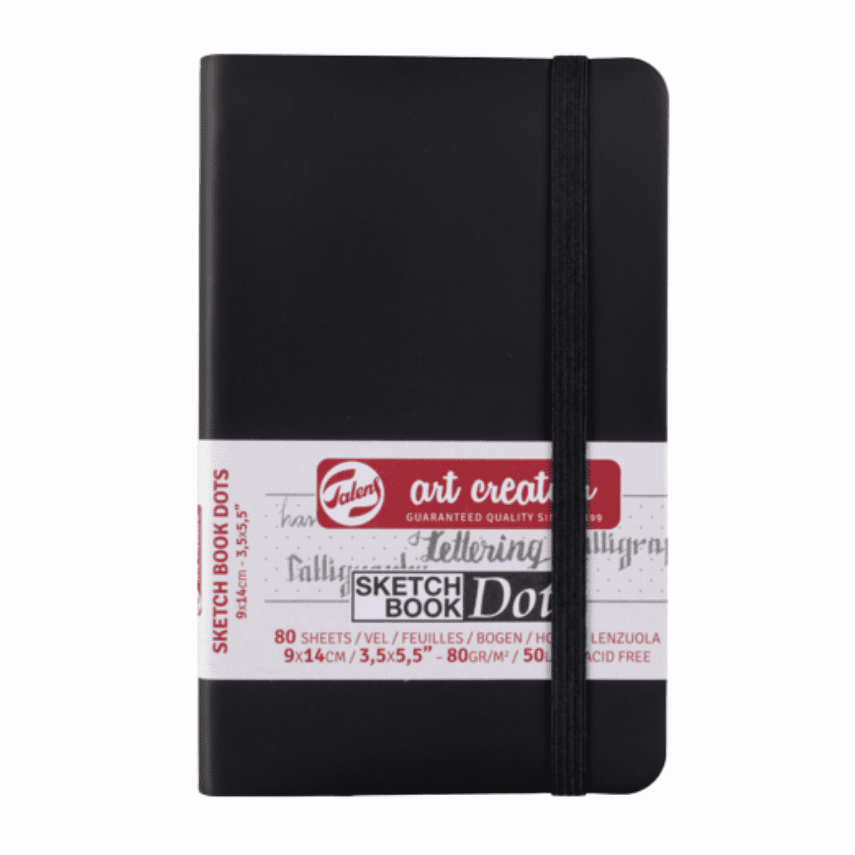 Libreta Art Creation Negra 9x14cm 80gr 80hjas.con Puntos