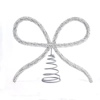 Xusx111 - Decoración De Navidad - Árbol De Arco De Cristal De Plata Strass Topper - Decoración Superior Del Árbol De Vacaciones De Navidad Para El Interior Al Aire Libre