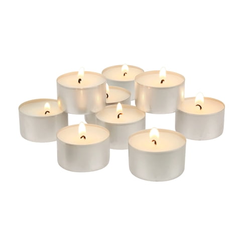 Velas De Té Stonebriar Sin Perfume, 300 Unidades, Color Blanco