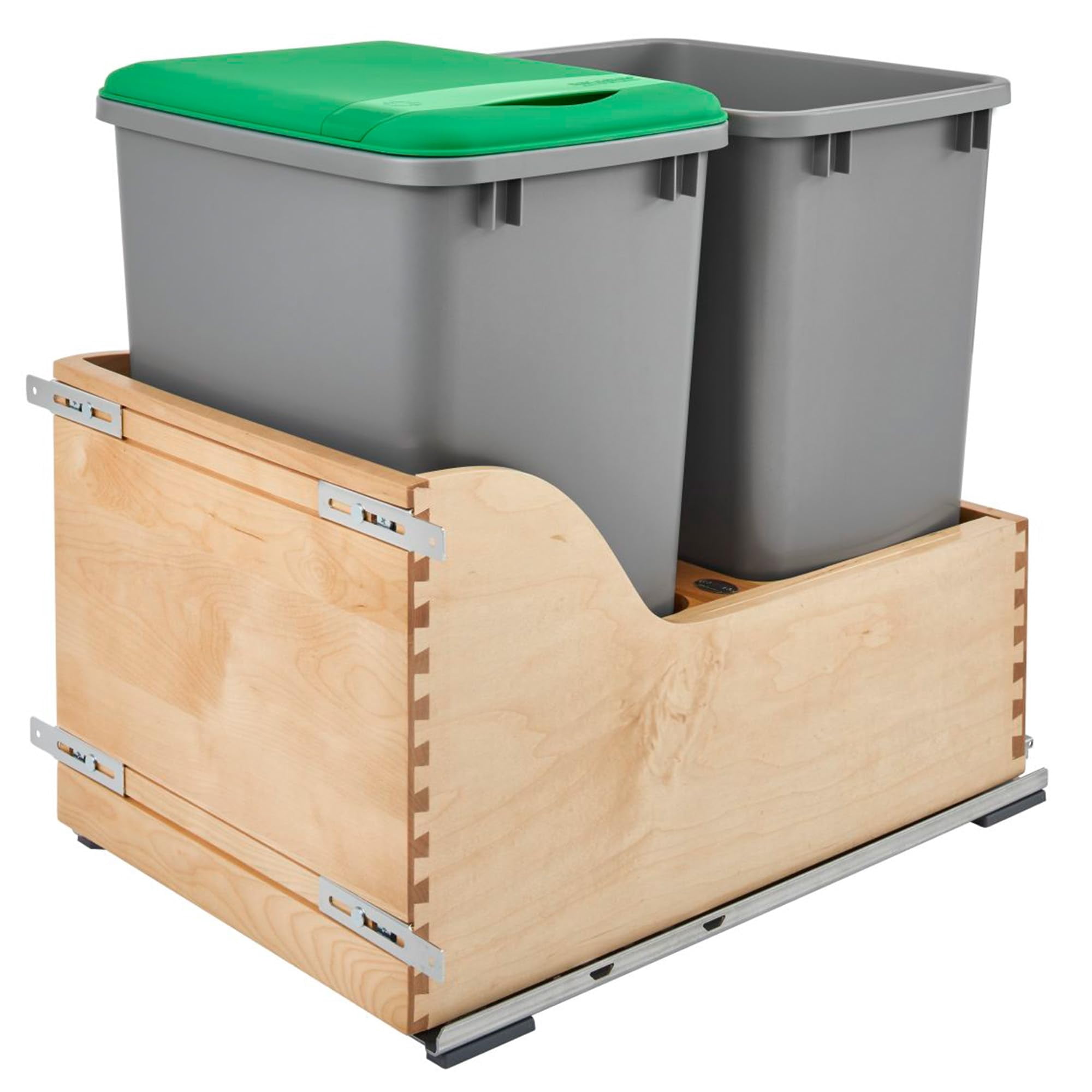 Cubos De Basura Extraíbles Rev-a-shelf Dobles De 35 Qt Para Gabinete De Cocina