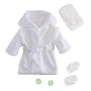 Bothyi - Accesorios De Fotografía Para Recién Nacidos, Albornoz, Disfraz Para Recién Nacido, Bata De Bebé Para Niños Pequeños, Color Blanco