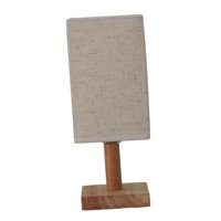 Ioensy - Lámpara De Mesa De Noche Decorativa Con Pantalla De Tela De Lino Base De Madera Blanco Cálido Beige