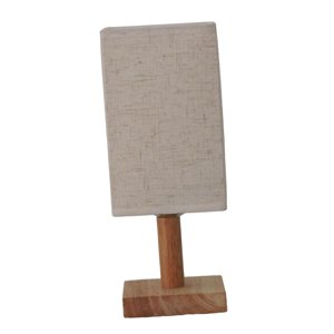 Ioensy - Lámpara De Mesa De Noche Decorativa Con Pantalla De Tela De Lino Base De Madera Blanco Cálido Beige