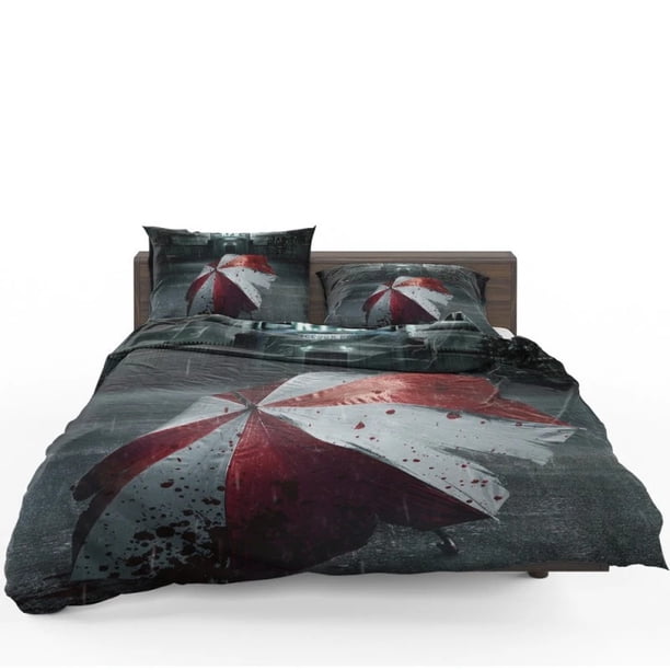 Resident Evil Welcome to Raccoon City Movie umbrella Quilt Duvet Cover Set3-Piece Bedding Set