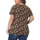 thumbnail image 3 of Agnes Orinda Camisetas de Talla Grande para Mujeres Estampado Floral Manga Corta Cuello Redondo Suelta Casual Básica Camiseta 3X Marrón, 3 of 5