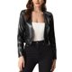 thumbnail image 1 of INSPIRE CHIC Chaqueta de Mujer de Cuero Sintético Recortada sin Cuello Abierta Delantera PU Moto Biker L Negro, 1 of 6