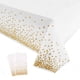 thumbnail image 2 of 2pcs White Plastic Tablecloth, 54" X 108", Golden Dot Disposable Tablecloths, Plastic Tablecloth, White Tablecloths, Plastic Table Cover, Gold Tablecloths, Party Decorations, 2 of 2