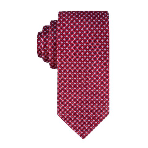 Corbata Tommy Hilfiger Core Micro Red Silk Tejida Para Hombre