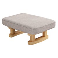 Bothyi - Reposapiés Rectangular Con Patas De Madera Para Comedor, Dormitorio, Escritorio, Color Gris
