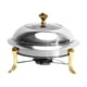 thumbnail image 1 of Bandeja Calientaplatos De Acero Inoxidable Para Barbacoa, Camping, Viajes Dorado 26cm, 1 of 5
