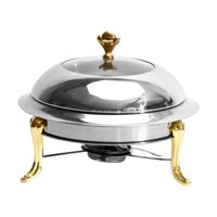 Bothyi - Plato De Frotamiento De Acero Inoxidable Bandeja Para Calentar Alimentos Para Barbacoa, Camping, Viajes Dorado 18 Cm