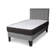 thumbnail image 1 of Cama 1 plaza completa Base americana + colchón de resortes + respaldo botones gris claro, 1 of 2