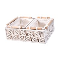 Magideal - 3 Cestas De Almacenamiento De Macramé, Cestas De Decoración Bohemia, Cestas De Papel Higiénico, Cestas Decorativas Para Decoración Del Hogar, Estantes