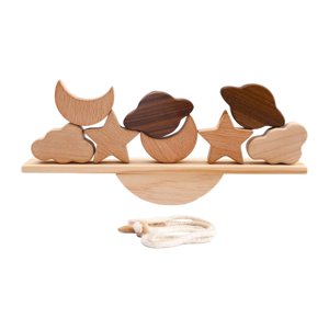 Bothyi - Juguetes De Bloques De Equilibrio De Madera, Juguetes Sensoriales Portátiles Para Niños En Edad Preescolar, Niños Pequeños, Luna Y Estrella