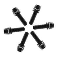 Ioensy - 6 Tornillos Para Vástago De Bicicleta, Tornillos Para Manillar, Tornillos Para Montar En Bicicleta, Bicicleta De Carretera, Color Negro