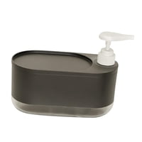 Bothyi - Dispensador De Jabón De Cocina Portátil Con Soporte Para Esponja Para Encimera, Color Negro