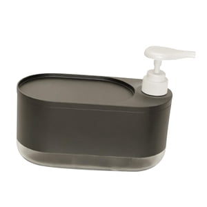 Bothyi - Dispensador De Jabón De Cocina Portátil Con Soporte Para Esponja Para Encimera, Color Negro