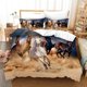 thumbnail image 1 of Running Horse Steed Animal Quilt Duvet Cover Set Children3-Piece Bedding Set, 1 of 5