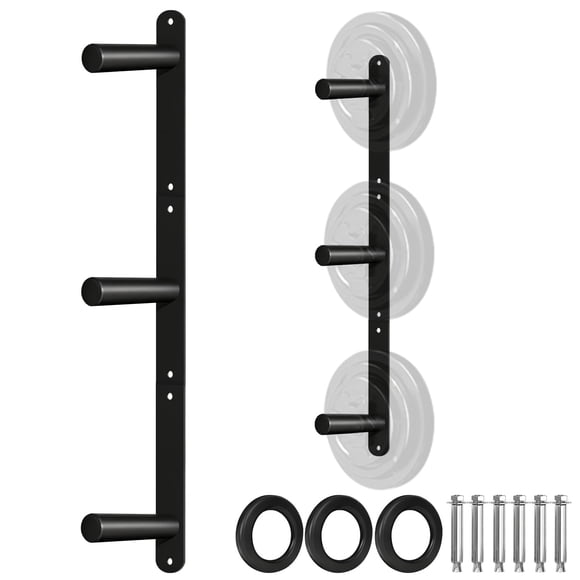 Porta discos olímpicos de 2 pulgadas WNOEY – Pack de 3 almohadillas de goma