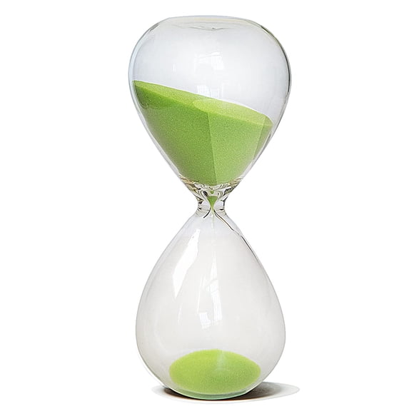 Reloj Hourglass HoveBeaty para arena soplada a mano, 15 minutos, color verde