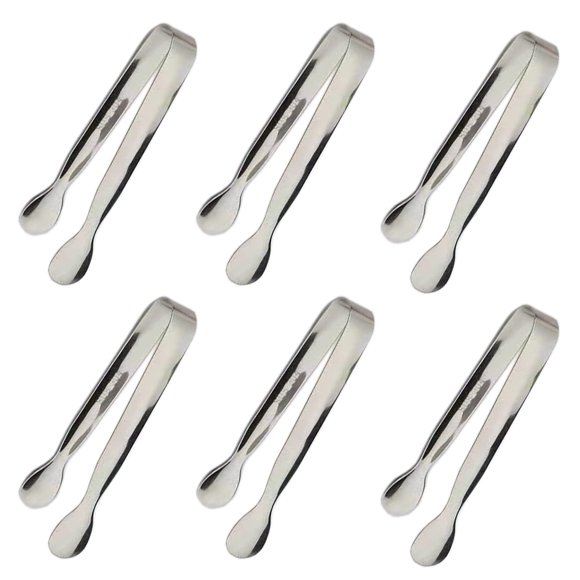 Pinzas Para Hielo De Acero Inoxidable 10 8 Cm Color Plateado Paquete De 6