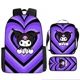 thumbnail image 1 of Sanrio Hello Kitty Kuromi 3PC-Set Primary and Middle School Cute Backpack Lunch Pencil Bag Large-capacity Sports Backpack, 1 of 3