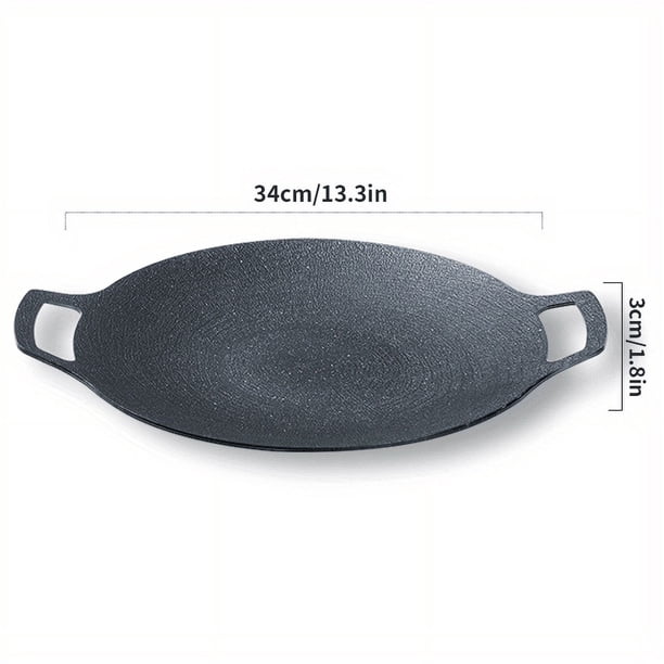 Get Perfectly Cooked Meals Anywhere with Our 1pc Non-Stick Aluminum Alloy Barbecue and Baking Pan - 34cm/13.3in and 30cm/11.8in!