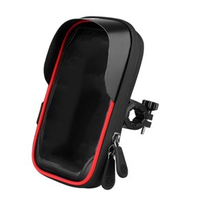 Ioensy - Soporte Para Teléfono De Bicicleta Giratorio, Apto Para Dispositivos De 4,5 A 6,4 Pulgadas, Funda Para Teléfono, Bolsa Para Manillar, Color Rojo Y Negro